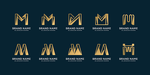 Collection M Letter M Collection With Creative Design Premium Vector Stock ...