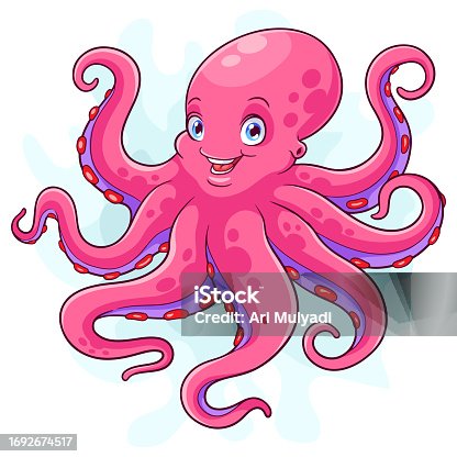 istock Cartoon Octopus isolated on white background 1692674517