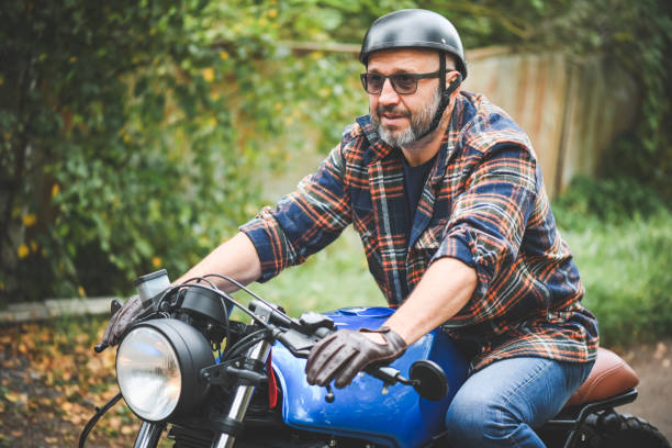 istock Man seat on the motorcycle 1692689911