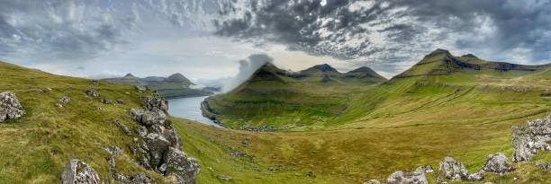 istock Fairy tale landscape in the Faroe Islands. Panoramic photo 1692696346