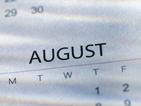 August month on the calendar