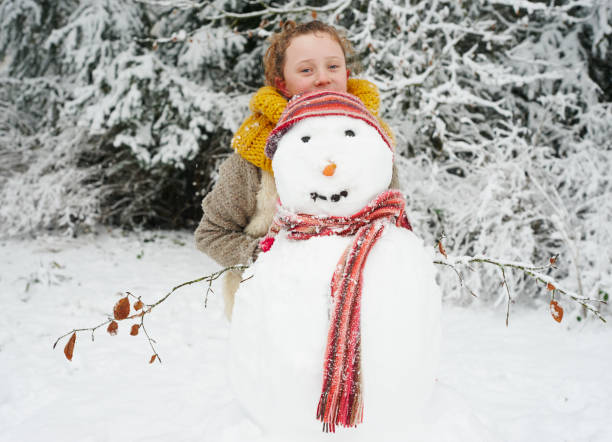 istock Girl making snowman outdoors 169270511