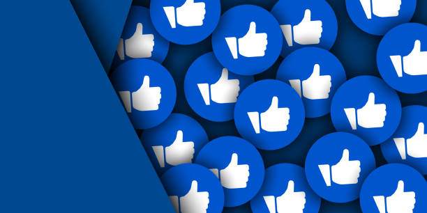 istock Abstract blue background with overlap and like sign. Cover template. Banner for social media. Vector EPS 10 1692712023