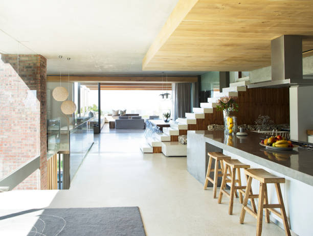 istock Open floor plan of modern house 169271447
