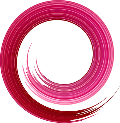 Abstract spiral circle with curve pink brush stroke texture gradient. Vector illustration.