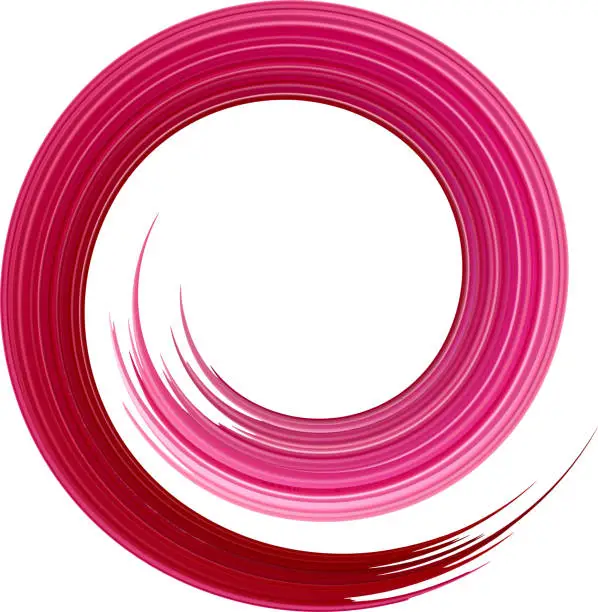 Vector illustration of Spiral circle with curve pink brush stroke texture gradient.