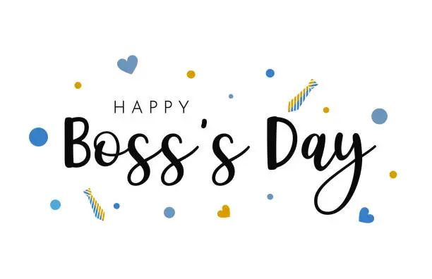 Vector illustration of Happy Boss's Day poster, background. Vector