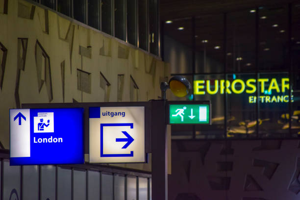 Eurostar Rotterdam, Netherlands - SEP 15, 2023:
Eurostar to London sign in Rotterdam railway station Eurostar stock pictures, royalty-free photos & images