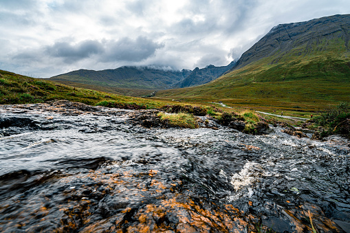 Waterfall in the Fairy Pools, Glen Brittle, Isle of Skye, Scotland, UK