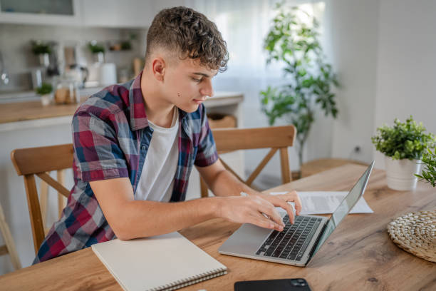 istock Young caucasian man teenager student study at home 1692791662