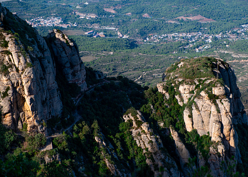 Montserrat Massif Landscape view from above