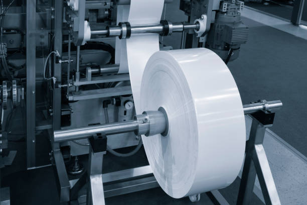 istock Printing and packaging from recycled paper rolls, industrial commercial envelope making machine, manufacture of corrugated paper and containers of paper and 1692864744