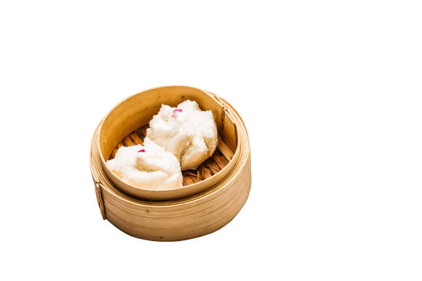 istock Steamed Red Pork Buns Dim Sum in Bamboo Steamed Bowl 1692899348