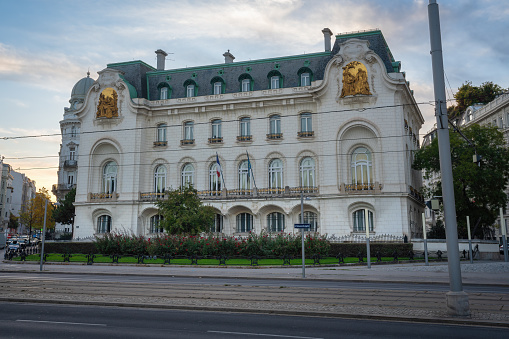 Vienna, Austria - Oct 12, 2019: Embassy of France - Vienna, Austria
