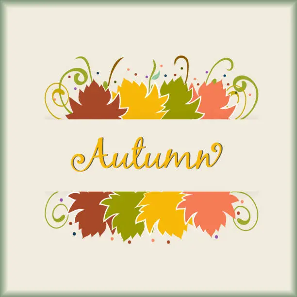 Vector illustration of Autumn colorful fall leafs colorful season greetings card holidays celebrations logo design vector image