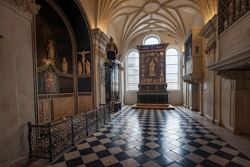 Innsbruck, Austria - Nov 15, 2019: Tomb of Archduke Ferdinand II at Silver Chapel - Hofkirche (Court Church) - Innsbruck, Austria