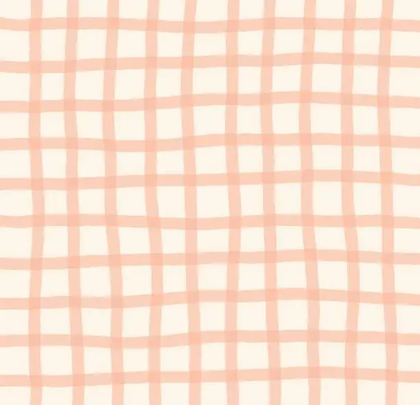 Vector illustration of Gingham Plaid Vector Seamless Pattern.  baby color checker background. pastel stripes all over print.