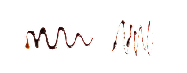istock Chocolate Sauce Smear Isolated, Choco Sauce Drop, Cream Line, Melt Chocolate Drizzle 1693002511