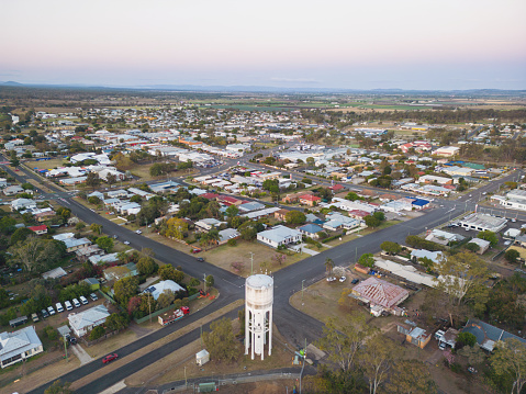 Dusk at the rural town of Gatton in the Lockyer valley, Queensland