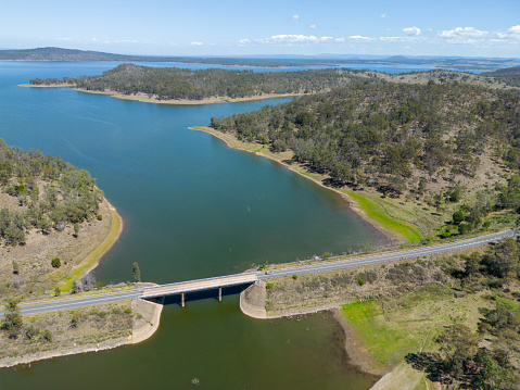 Bridge over creek at upper reaches of Wivenhoe Dam near Brisbane, Australia