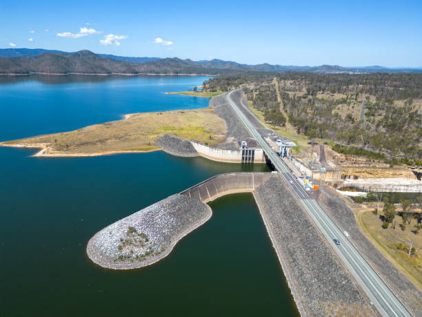 istock Highway on dam wall at Wivenhoe Dam, Queensland, Australia 1693020635