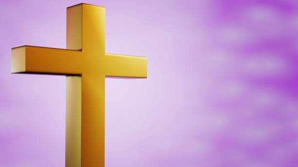 istock gold cross in the purple sky 1693031711