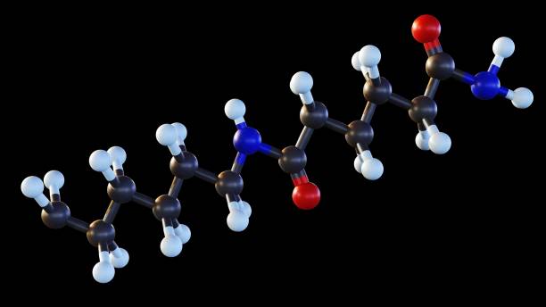 isolated nylon molecule 3d rendering - textile scientific experiment laboratory textile industry imagens e fotografias de stock