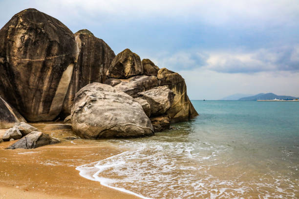 A beach on a tropical island