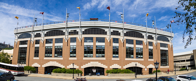 Newton, MA - September 15, 2023: Alumni Stadium is home to the Boston College Eagles football team.