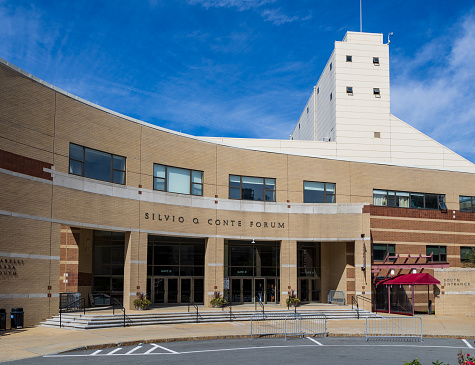 Newton, MA - September 15, 2023: Silvio O. Conte Forum on the Boston College campus is an 8,606-seat multi-purpose arena which opened in 1988.