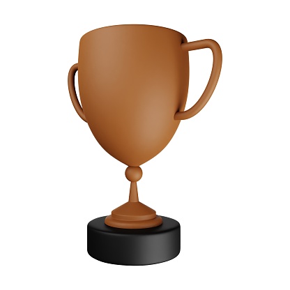 Bronze Trophy 3D Illustration Isolated in White Background