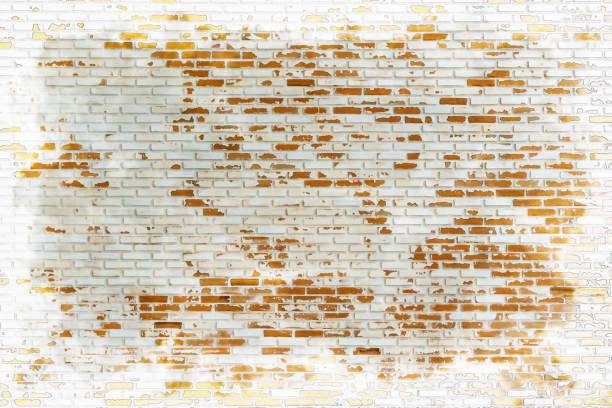 Gray orange bricks wall pattern ,watercolor digital painting style