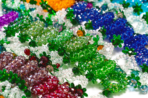 colorful garland crystal beads pattern style thai