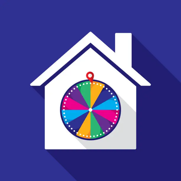 Vector illustration of House Game Show Wheel Flat