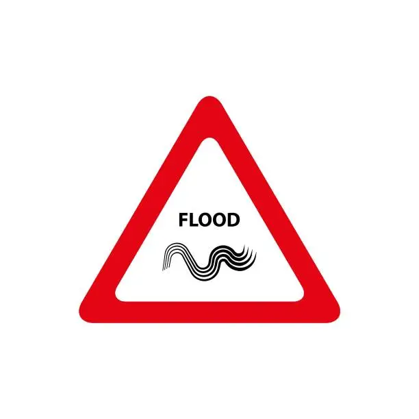 Vector illustration of flood sign