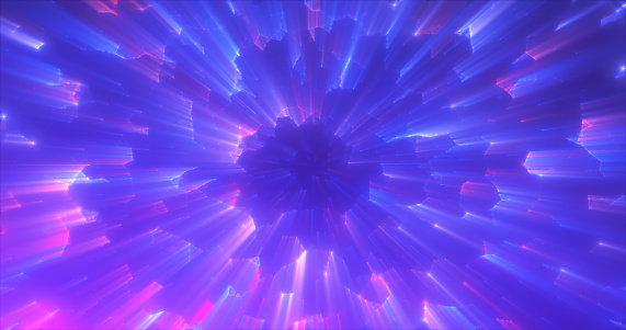 Abstract purple energy magical bright glowing spiral swirl tunnel background.