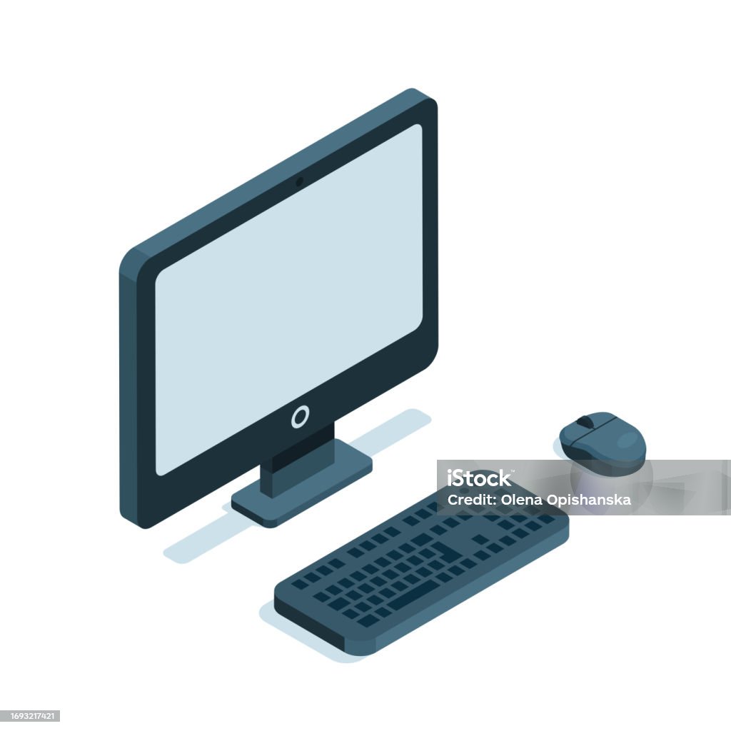 Desktop Computer Stock Illustration - Download Image Now - Art, Black ...