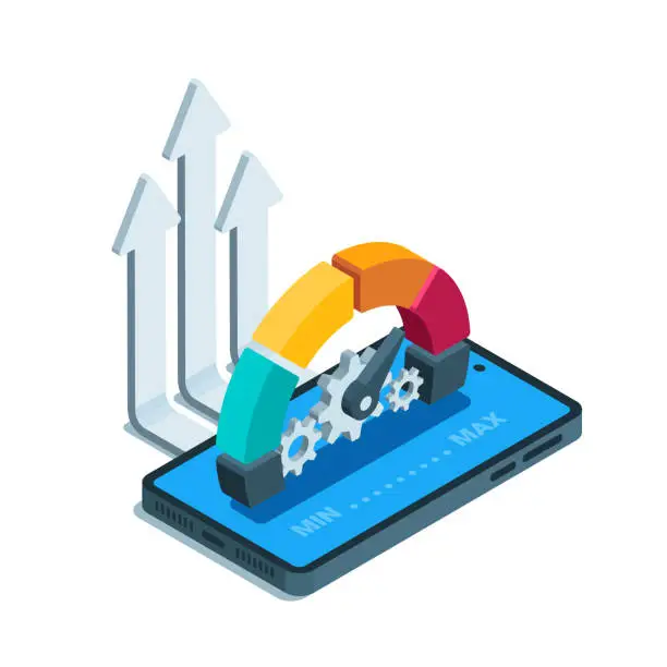 Vector illustration of minimum and maximum level