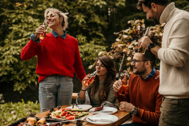 istock Friends toasting at the picnic 1693218983
