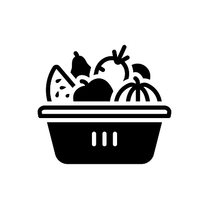 Icon for dietary, wholesome, food, salutary, eating, vegetable, nutrition, healthy, fruit, basket, healthy, fresh