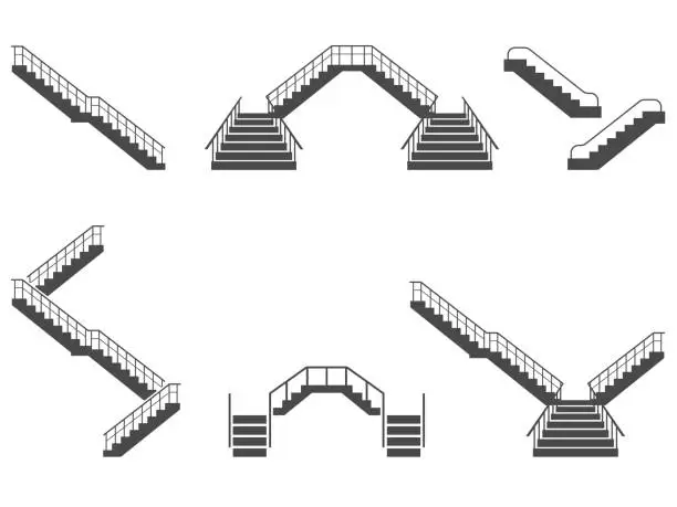 Vector illustration of Staircase vector set