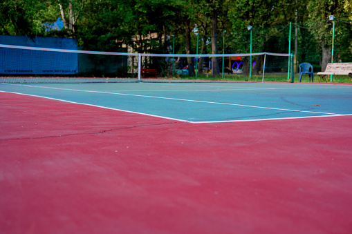 Modern tennis court for tournaments and competitions between athletes