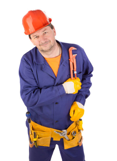 An engineer in uniform controlling the operation of a gas pipeline