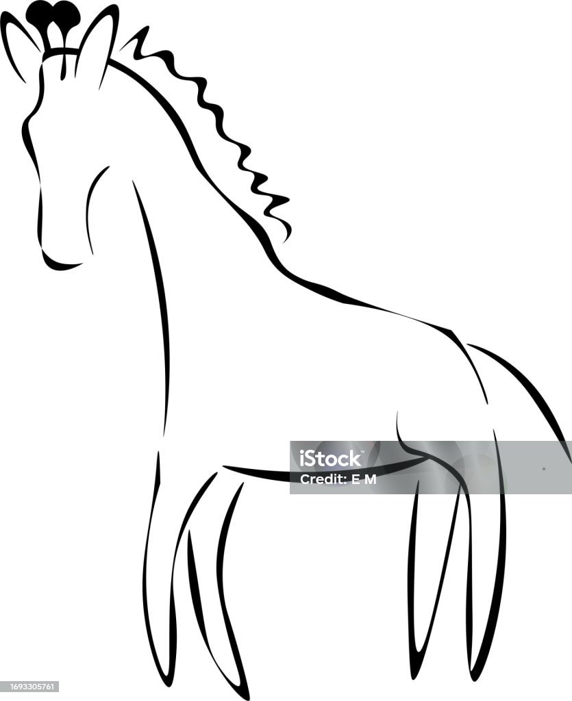 Giraffe Line Vector Stock Illustration - Download Image Now - Giraffe