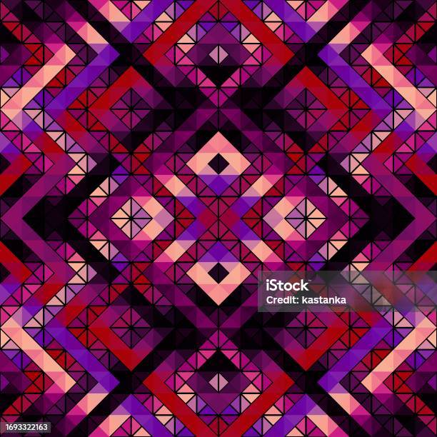 Geometric Abstract Triangles Pattern Aztec Style Seamless Vector Image ...