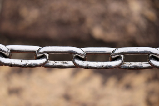 Close-up photo of metal chains