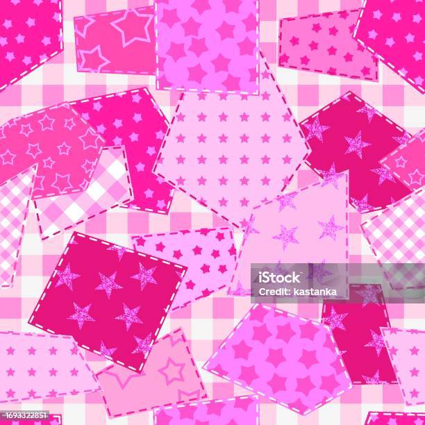 Pink Patchwork Pattern Textille Patchwork Pattern Pink Pattern In Fashion Doll Style Seamless ...
