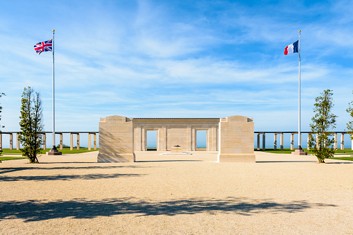 Ver-sur-Mer, France - Sept. 3, 2023: The British Normandy Memorial by Liam O'Connor, dedicated to soldiers who died under British command during the Normandy landings, was unveiled on 6 June 2021.