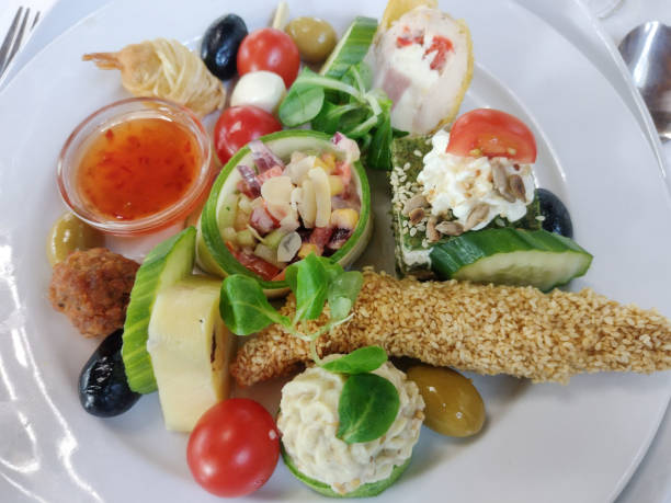 istock Appetizer plate at a wedding in Romania 1693326885