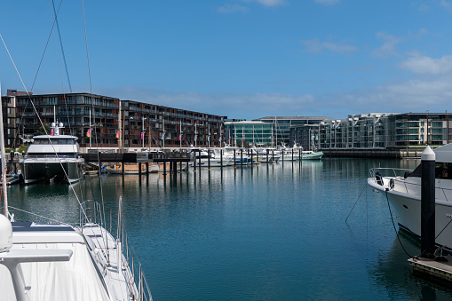 Central Auckland in New ZealandCentral Auckland in New ZealandViaduct Harbour Marina in a sunny day in Auckland, New Zealand